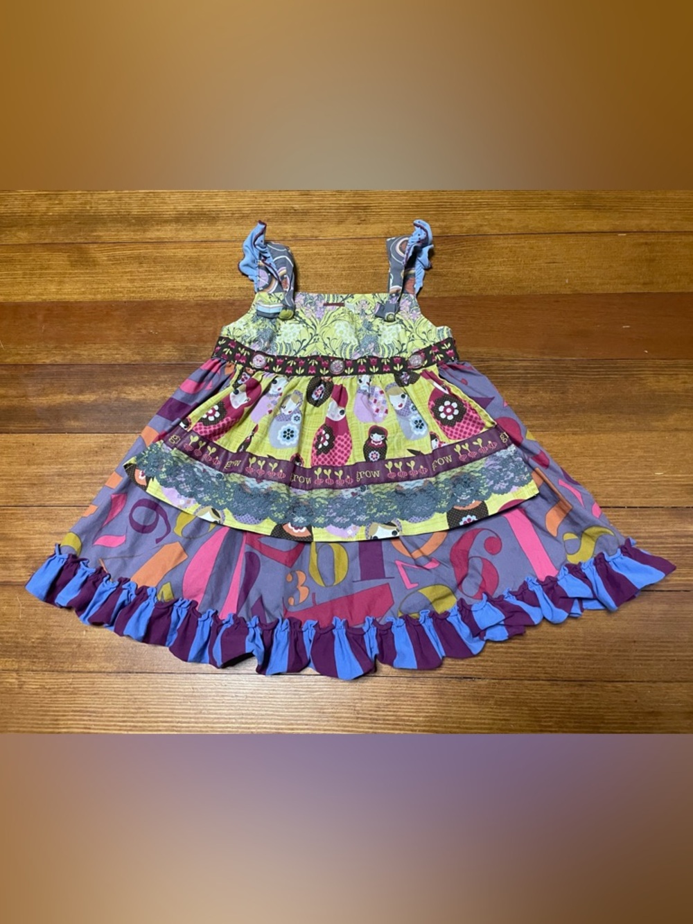 Matilda Jane Delaney Knot Dress Heart Soul Pride Russian Nesting Dolls 18 Month